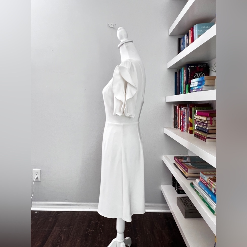 Sachin & Babi Harper Dress Off White Crepe Flutter Mini Dress size 2 - Picture 7 of 15